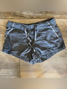Alter'd State Women's Linen Blend Shorts Grey S Elastic Waistband